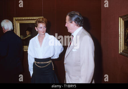 Baronin Francesca von Thyssen Bornemisza, mit ihrem Vater Hans Heinrich, Ca. 1995. Baroness Francesca von Thyssen Bornemisza mit ihrem Vater Hans Heinrich, Ca. 1995. Stockfoto