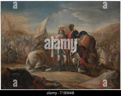 Mariano Salvador Maella / "Die Schlacht von Aljubarrota'. 1791. Öl auf Leinwand. Museum: Museo del Prado, Madrid, España. Stockfoto