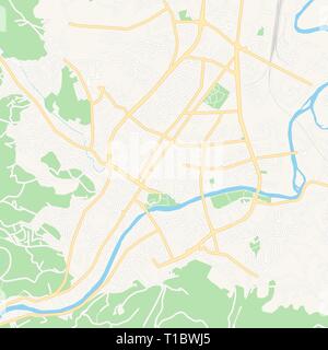 Druckbare Karte von Banja Luka, Bosnien und Herzegowina mit Haupt- und Nebenstraßen und größere Bahnen. Diese Karte ist sorgfältig entwickelt und für das Routing Stock Vektor