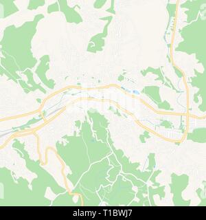 Druckbare Karte von Tuzla, Bosnien und Herzegowina mit Haupt- und Nebenstraßen und größere Bahnen. Diese Karte ist sorgfältig für Routing und placi konzipiert Stock Vektor