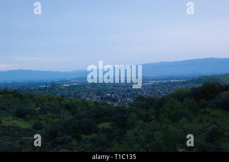 Sonnenaufgang in Quicksilver Park, mit Blick auf den San Jose, CA Stockfoto