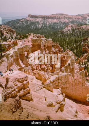 Wanderer oder Touristen im Bryce Canyon National Park, Utah. USA. Trail für trekking sport. Hoodoos Stockfoto