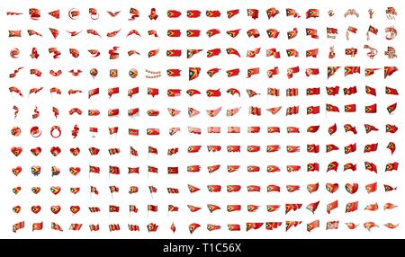 Sehr große Sammlung von Vektor Fahnen der Osttimor Stock Vektor