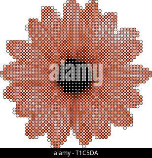 Blumen auf weißem Hintergrund aus Kreisen gemacht Stock Vektor