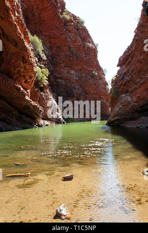 Smaragdgrüne Wasser der Simpsons Gap, Northern Territory, Australien Stockfoto