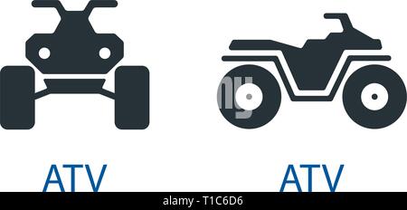 Geländewagen Quad atv Symbol isoliert Vorderansicht off-road Motorräder vektor Symbol Stock Vektor