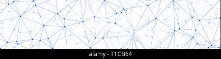 Geometrische abstrakte digitale Technik Konzeption, Linien und Punkte geometrische abstrakte Vektor breite Fahne Hintergrund Stock Vektor