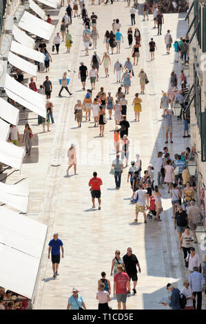 Blick entlang Stradun, Dubrovnik Stockfoto