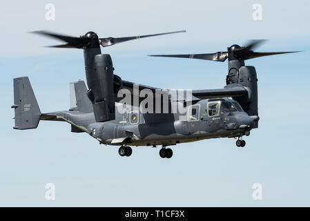 Die Bell Boeing V-22 Osprey ist eine US-amerikanische multi-mission, tiltrotor militärische Flugzeuge. Stockfoto