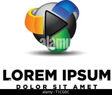 Play 3d Konzept Stock Vektor