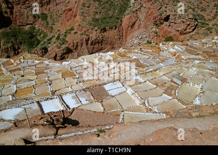 Die Salinen von Salineras de Maras, das Heilige Tal der Inkas, Cusco Region, Peru, Südamerika Stockfoto