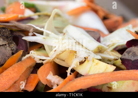 Verrotten Küche pflanzliche Reste für die Kompostierung Stockfoto