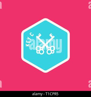 Vintage schlosser Logo. im Retrostil Key cutting service Emblem. Vector Illustration Stock Vektor