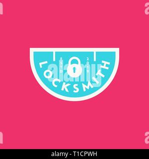 Vintage schlosser Logo. im Retrostil Key cutting service Emblem. Vector Illustration Stock Vektor
