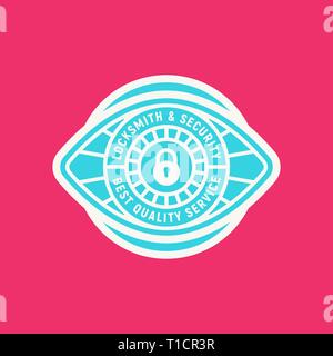 Vintage schlosser Logo. im Retrostil Key cutting service Emblem, Abzeichen, design Elements, Logo Vorlage. Vector Illustration Stock Vektor