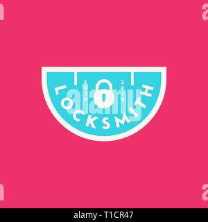 Vintage schlosser Logo. im Retrostil Key cutting service Emblem, Abzeichen, design Elements, Logo Vorlage. Vector Illustration Stock Vektor