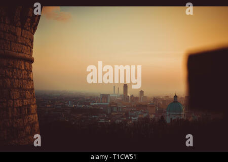 Fantastische Aussicht von Brescia Castle Stockfoto