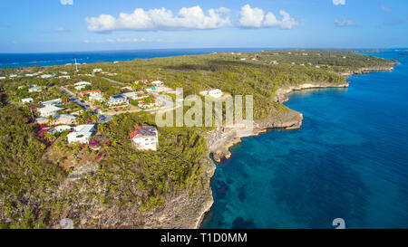 Luftaufnahme der Insel Eleuthera, Bahamas, Atlantik, Karibik Stockfoto