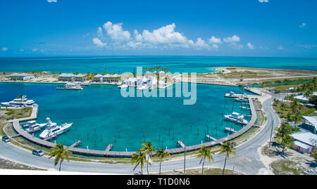 Luftaufnahme, Marina Cape Eleuthera, Bahamas Stockfoto