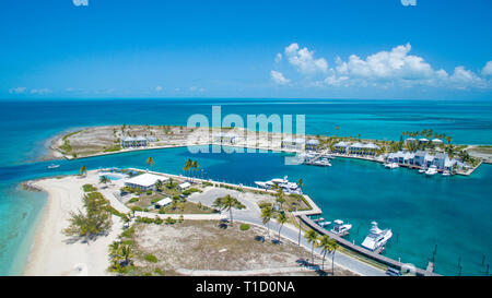 Luftaufnahme, Marina Cape Eleuthera, Bahamas Stockfoto