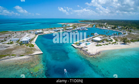 Luftaufnahme, Marina Cape Eleuthera, Bahamas Stockfoto