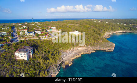 Luftaufnahme der Insel Eleuthera, Bahamas, Atlantik, Karibik Stockfoto