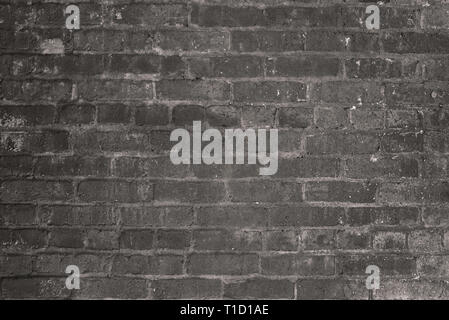 Schwarz und Weiß, ziegelwand Hintergrund. Alter Ziegel Textur. Stockfoto