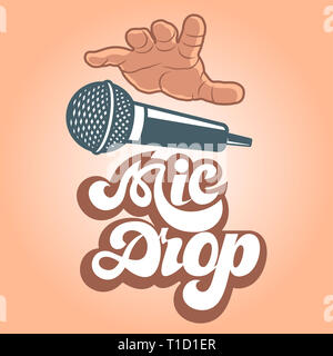 Mic drop Logo Stockfoto