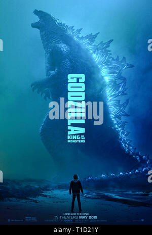 Godzilla: König der Monster (2019) unter der Regie von Michael Dougherty und Hauptdarsteller Millie Bobby Brown, Vera Farmiga und Charles Dance. Stockfoto