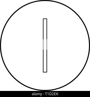 Isa rune Eis einfrieren Symbol outline Schwarz Vektor im Kreis runde Abbildung: Flat Style simple Image Stock Vektor