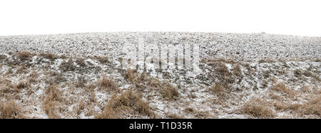 Gepflügte Feld leicht fallenden Schnee Stockfoto