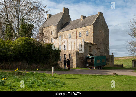 Midhope schloss, Abercorn, Hopetoun Immobilien, South Queensferry. Die Burg ist Fictionally als 'Lallybroch', der in der Outlander tv-Serie bekannt. Stockfoto