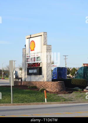 Shell Tankstelle Zeichen Stockfoto