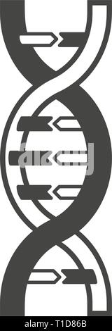 DNA-Helix Symbol, Logo oder tattoo Konzept. Stock Vektor