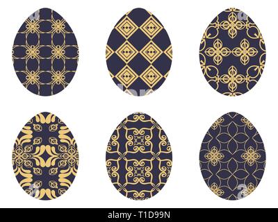 Frohe Ostern. Eine Reihe von Art déco-Ostereier. Vector Illustration Stock Vektor