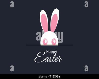 Frohe Ostern. Urlaub Karte mit Osterhase. Vector Illustration Stock Vektor