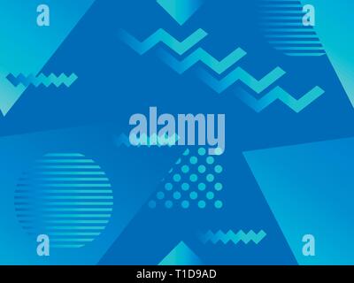 Geometrische Formen nahtlose Muster. Zine Kultur Zusammenfassung Hintergrund. Vector Illustration Stock Vektor