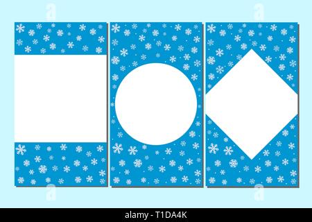 Editierbare Geschichten Vorlagen - Winter eingestellt. Streaming. Kreative Menschen. Vector Illustration. Winter Thema. Handgezeichneten Schneeflocken. Verhältnis 16:9 Stock Vektor