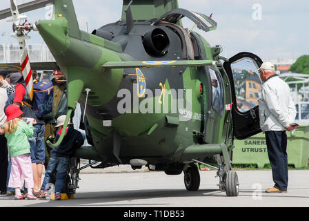 HKP 15 schwedische Version von AgustaWestland AW109 während Marinens Dag (Navy) in Karlskrona Karlskrona örlogsbas (Naval Base) aufgeführten Weltkulturerbe von Stockfoto