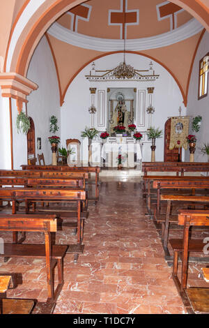 Ermita de Nuestra Señora del Carmen, Setenil de las Bodegas, Provinz Cadiz, Andalusien, Spanien. Stockfoto