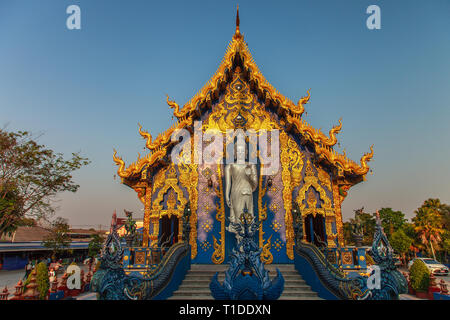 Die blauen Tempel in Chiang Rai (Wat Rong Suea Zehn) Stockfoto