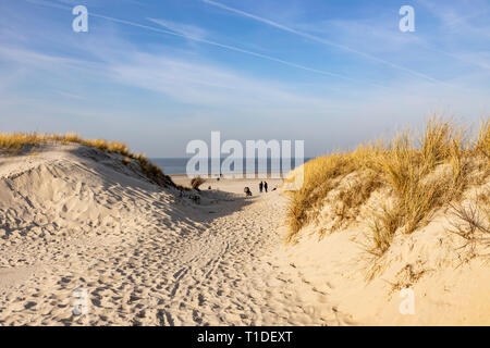 Nordsee Insel Langeoog, Ostfriesland, Niedersachsen, Strand überqueren, Strand weg, Stockfoto