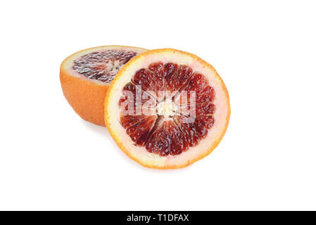 Zwei Scheiben Blutorangen Stockfoto