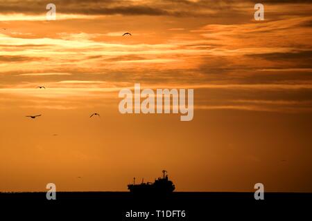 Goldener Sonnenuntergang Stockfoto