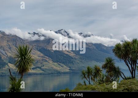 The Remarkables, von Glenorchy Road, NZ erfasst Stockfoto