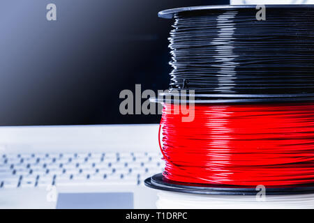Filament für 3D Drucker crystal Stockfoto
