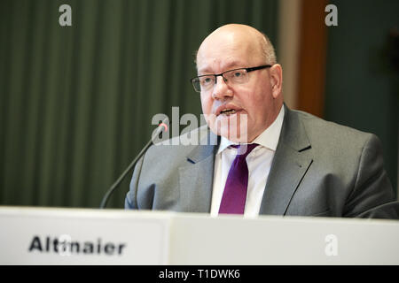 05.02.2019, Berlin, Berlin, Deutschland - Peter Altmaier, Bundesminister für Wirtschaft und Energie, bei der Vorlage der Nationalen industriellen Strateg Stockfoto
