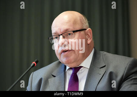 05.02.2019, Berlin, Berlin, Deutschland - Peter Altmaier, Bundesminister für Wirtschaft und Energie, bei der Vorlage der Nationalen industriellen Strateg Stockfoto