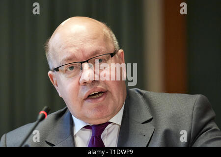 05.02.2019, Berlin, Berlin, Deutschland - Peter Altmaier, Bundesminister für Wirtschaft und Energie, bei der Vorlage der Nationalen industriellen Strateg Stockfoto