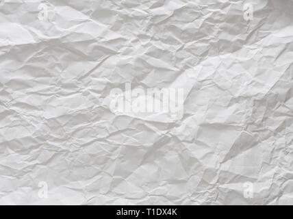 Weißen zerknittert Hintergrund Papierstruktur Stockfoto